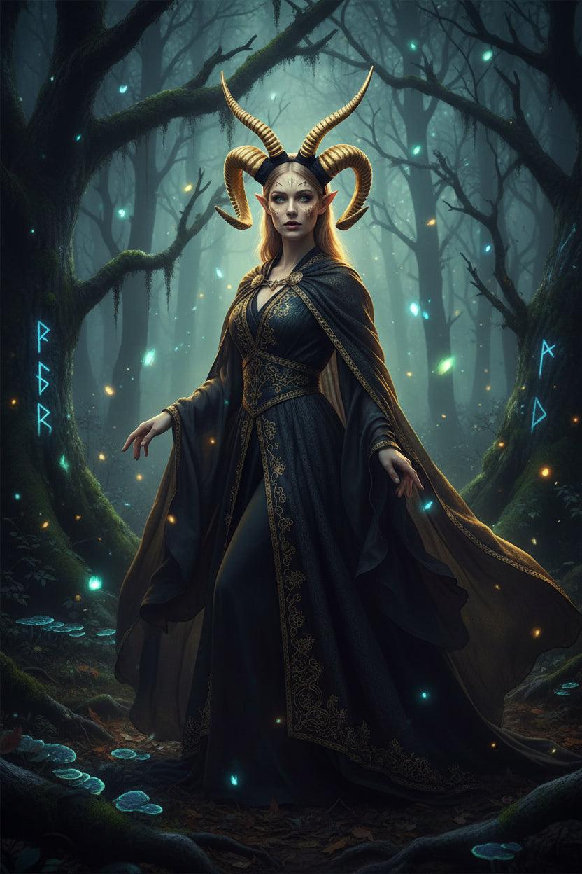 Realistic Sheep Horn Headband for Halloween Party Sorceress Sanctuary