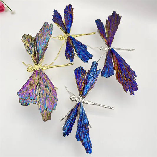 Colorful butterfly-shaped hair pins on a white background