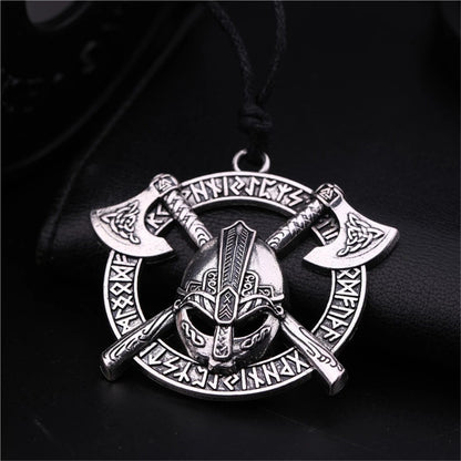Viking Goat Pendant Necklace with Thor's Hammer Design