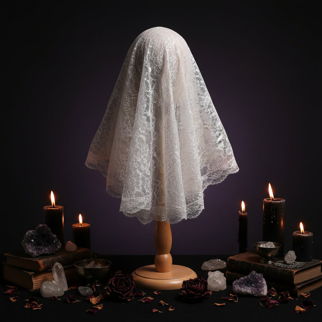 Black Lace Veil for Muslim Brides - Short Single Layer Sorceress Sanctuary