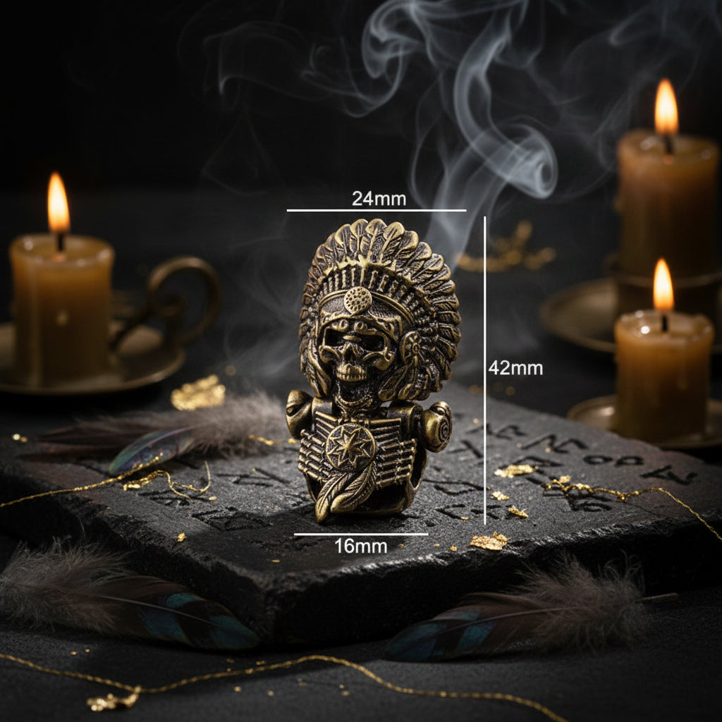 African Tribal Chief Pharaoh Skull Brass Buckle Accessory Sorceress Sanctuary