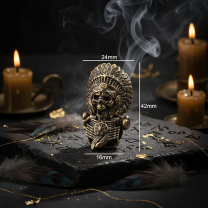 African Tribal Chief Pharaoh Skull Brass Buckle Accessory Sorceress Sanctuary