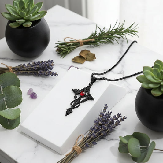 Black Cross Vampire Necklace Sorceress Sanctuary