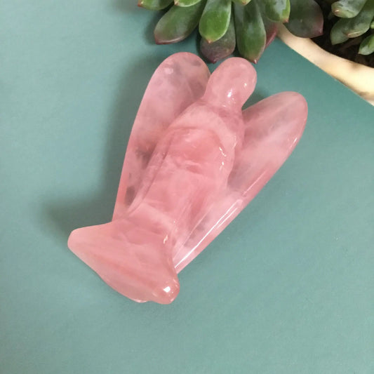 Natural Rose Quartz Angel