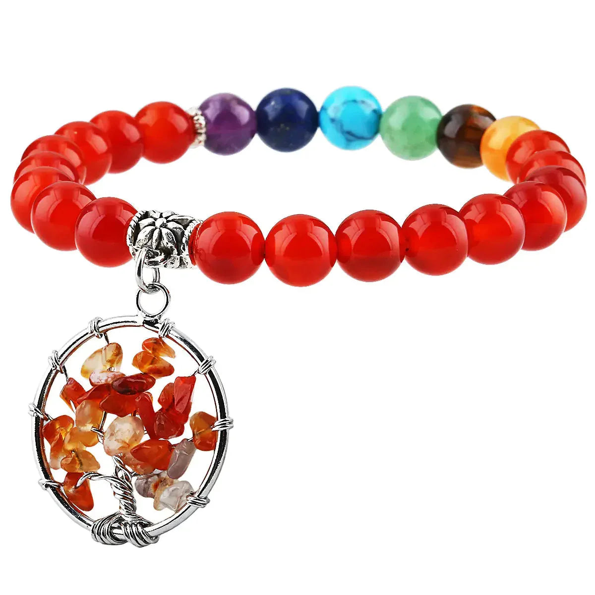 Seven-Color Natural Crystal Round Beads Bracelet Sorceress Sanctuary