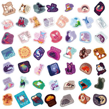 Collection of colorful animal-themed magnets on a white background