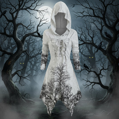 Hoodie with tree design on a white background