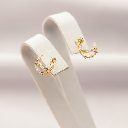 Zircon Moon Earrings