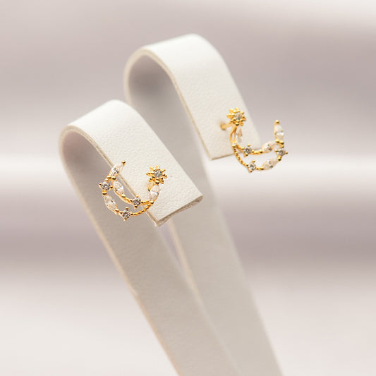 Zircon Moon Earrings
