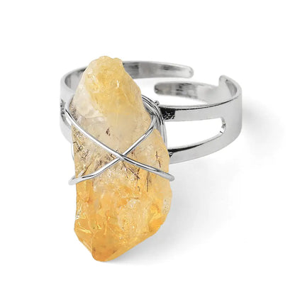 Natural Stone Crystal Ring