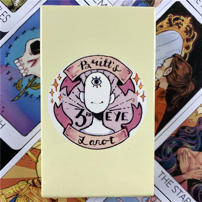 Card with '3rd Eye Tarot' design on a colorful tarot card background