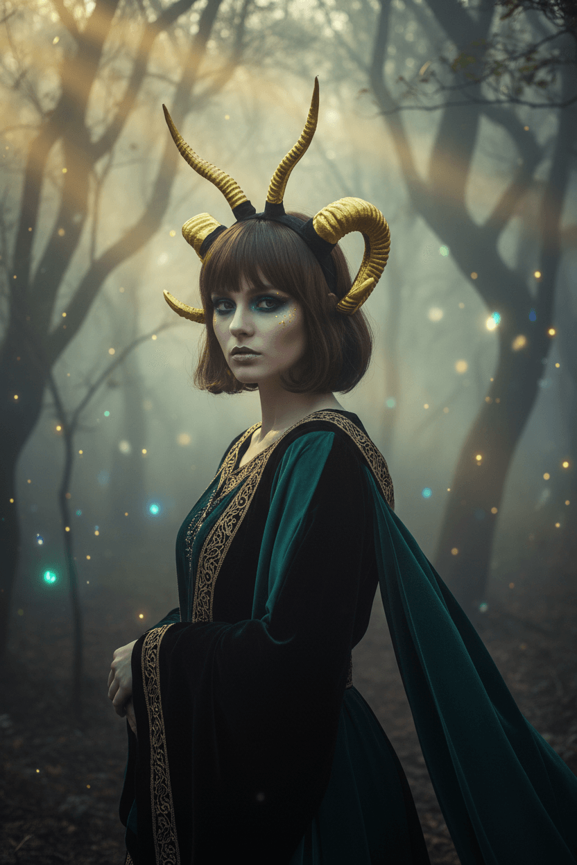 Realistic Sheep Horn Headband for Halloween Party Sorceress Sanctuary