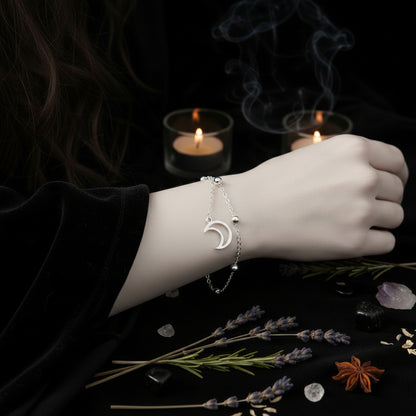 925 Sterling Silver Women's Fashion Moon Bracelet Sorceress Sanctuary