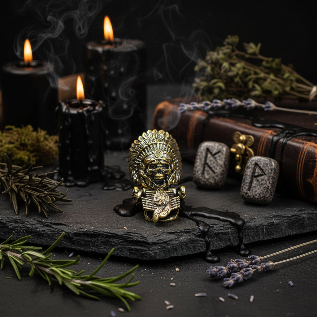 African Tribal Chief Pharaoh Skull Brass Buckle Accessory Sorceress Sanctuary