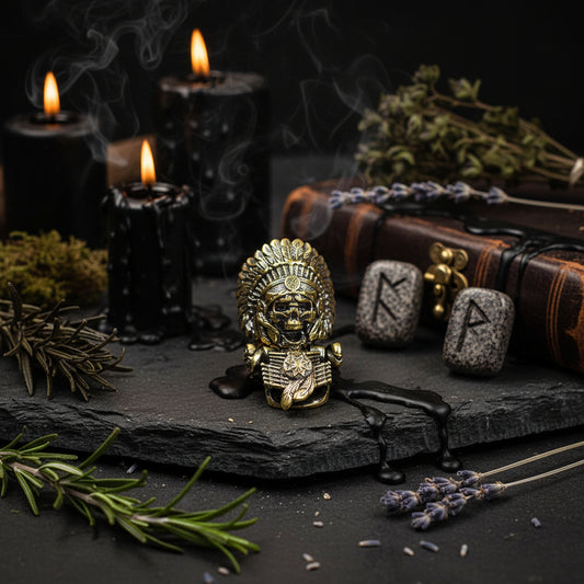 African Tribal Chief Pharaoh Skull Brass Buckle Accessory Sorceress Sanctuary