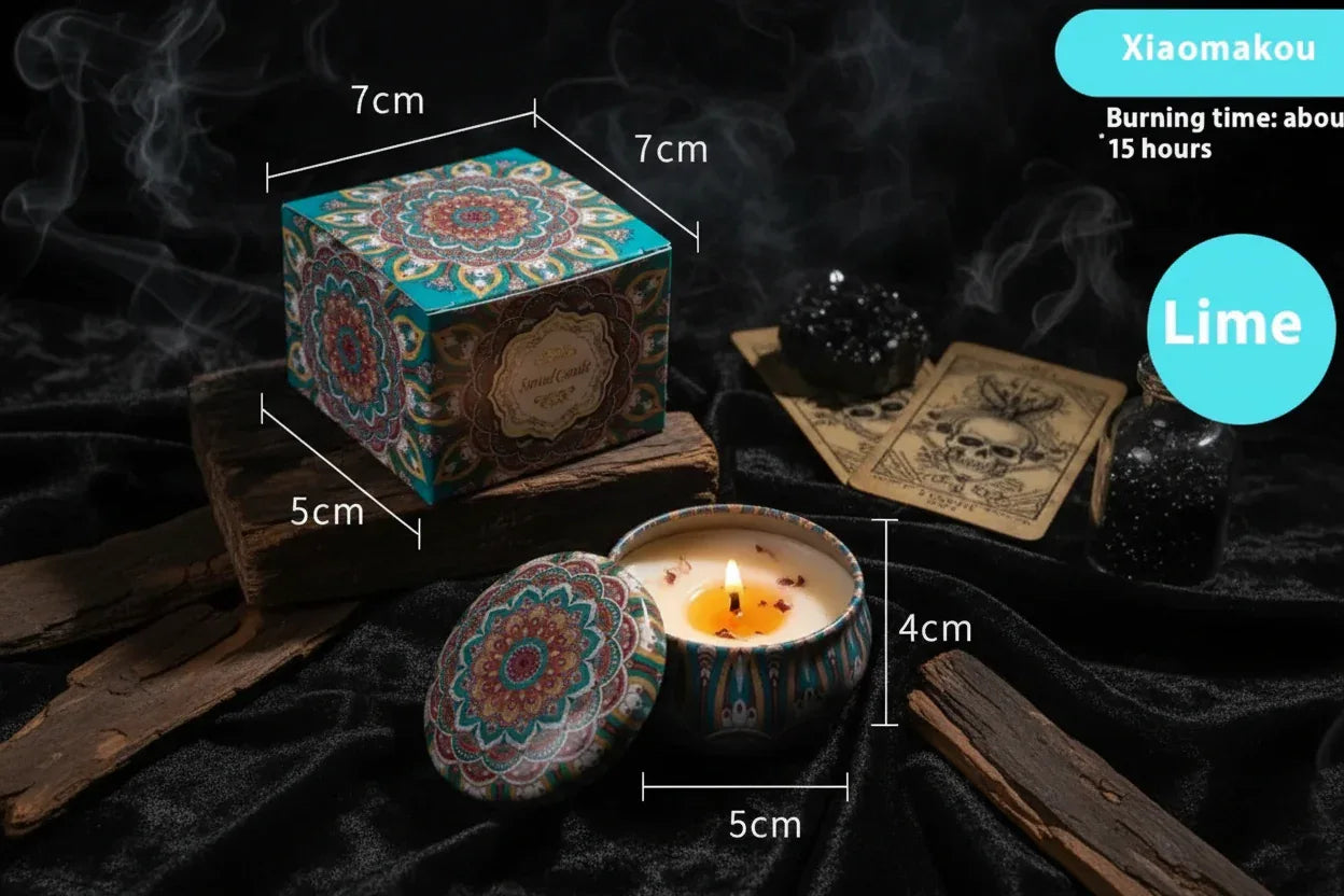 Floral Scented Candle - Sorceress Sanctuary Rose Fragrance / 6 CmX4cm Color Box Packaging-Japanese Persimmon / 6 CmX4cm Color Box Packaging-Jasmine Scent / 6 CmX4cm Color Box Packaging-Mango Fragrant Citrus / 6 CmX4cm Color Box Packaging-Peony Flower Fragrance / 6 CmX4cm Color Box Packaging