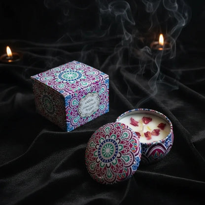 Floral Scented Candle - Sorceress Sanctuary Rose Fragrance / 6 CmX4cm Color Box Packaging-Japanese Persimmon / 6 CmX4cm Color Box Packaging-Jasmine Scent / 6 CmX4cm Color Box Packaging-Mango Fragrant Citrus / 6 CmX4cm Color Box Packaging-Peony Flower Fragrance / 6 CmX4cm Color Box Packaging