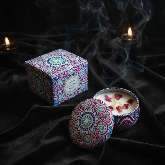 Floral Scented Candle - Sorceress Sanctuary Rose Fragrance / 6 CmX4cm Color Box Packaging-Japanese Persimmon / 6 CmX4cm Color Box Packaging-Jasmine Scent / 6 CmX4cm Color Box Packaging-Mango Fragrant Citrus / 6 CmX4cm Color Box Packaging-Peony Flower Fragrance / 6 CmX4cm Color Box Packaging