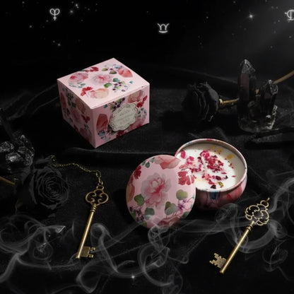 Floral Scented Candle - Sorceress Sanctuary Rose Fragrance / 6 CmX4cm Color Box Packaging-Japanese Persimmon / 6 CmX4cm Color Box Packaging-Jasmine Scent / 6 CmX4cm Color Box Packaging-Mango Fragrant Citrus / 6 CmX4cm Color Box Packaging-Peony Flower Fragrance / 6 CmX4cm Color Box Packaging