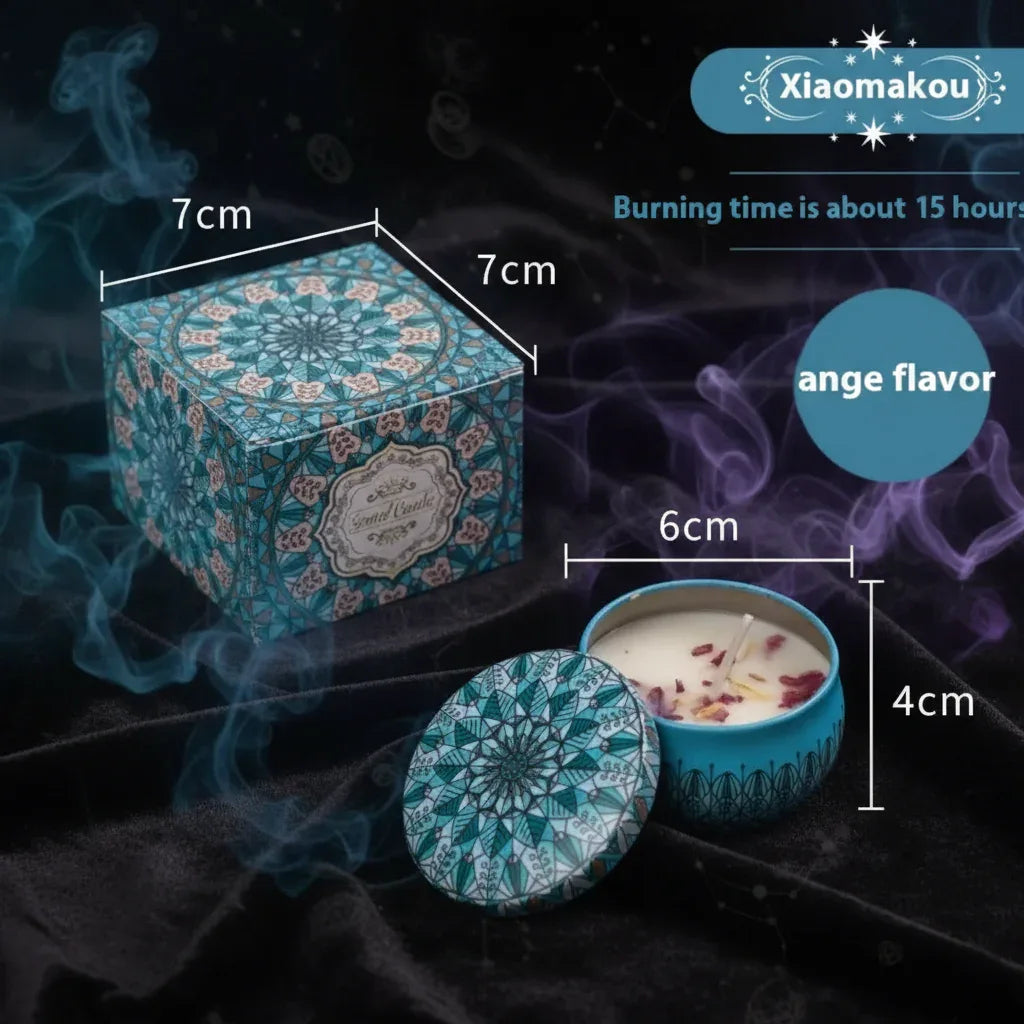 Floral Scented Candle - Sorceress Sanctuary Rose Fragrance / 6 CmX4cm Color Box Packaging-Japanese Persimmon / 6 CmX4cm Color Box Packaging-Jasmine Scent / 6 CmX4cm Color Box Packaging-Mango Fragrant Citrus / 6 CmX4cm Color Box Packaging-Peony Flower Fragrance / 6 CmX4cm Color Box Packaging