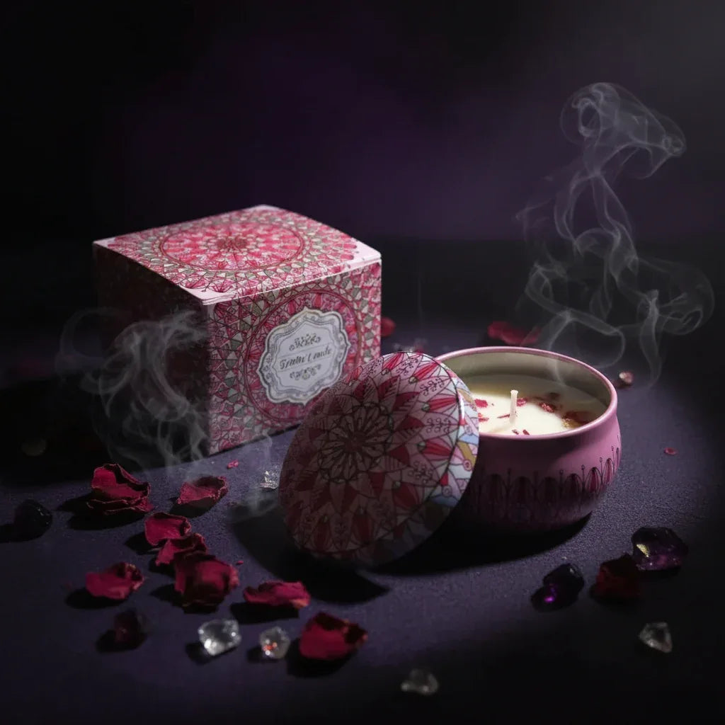 Floral Scented Candle - Sorceress Sanctuary Rose Fragrance / 6 CmX4cm Color Box Packaging-Japanese Persimmon / 6 CmX4cm Color Box Packaging-Jasmine Scent / 6 CmX4cm Color Box Packaging-Mango Fragrant Citrus / 6 CmX4cm Color Box Packaging-Peony Flower Fragrance / 6 CmX4cm Color Box Packaging
