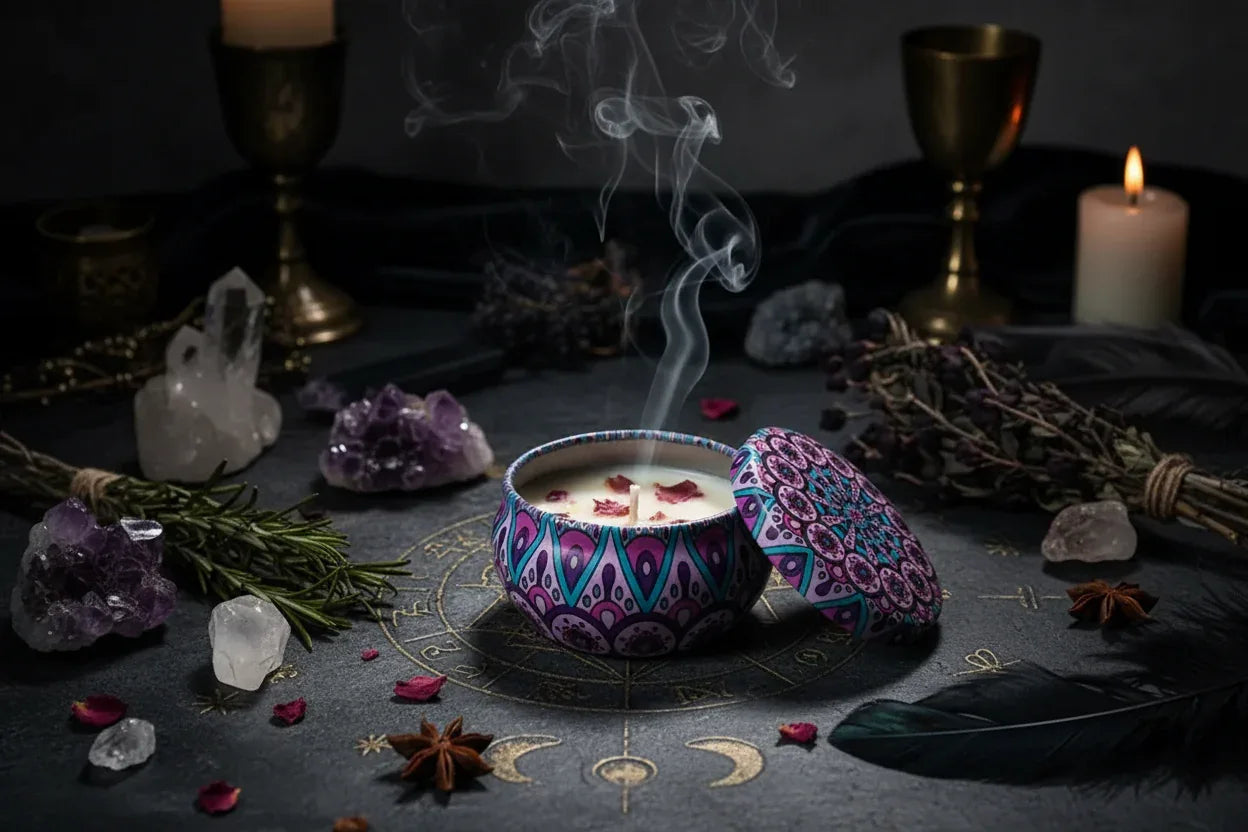 Floral Scented Candle - Sorceress Sanctuary Rose Fragrance / 6 CmX4cm Color Box Packaging-Japanese Persimmon / 6 CmX4cm Color Box Packaging-Jasmine Scent / 6 CmX4cm Color Box Packaging-Mango Fragrant Citrus / 6 CmX4cm Color Box Packaging-Peony Flower Fragrance / 6 CmX4cm Color Box Packaging