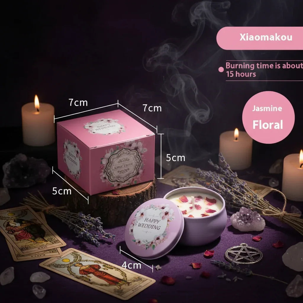 Floral Scented Candle - Sorceress Sanctuary Rose Fragrance / 6 CmX4cm Color Box Packaging-Japanese Persimmon / 6 CmX4cm Color Box Packaging-Jasmine Scent / 6 CmX4cm Color Box Packaging-Mango Fragrant Citrus / 6 CmX4cm Color Box Packaging-Peony Flower Fragrance / 6 CmX4cm Color Box Packaging