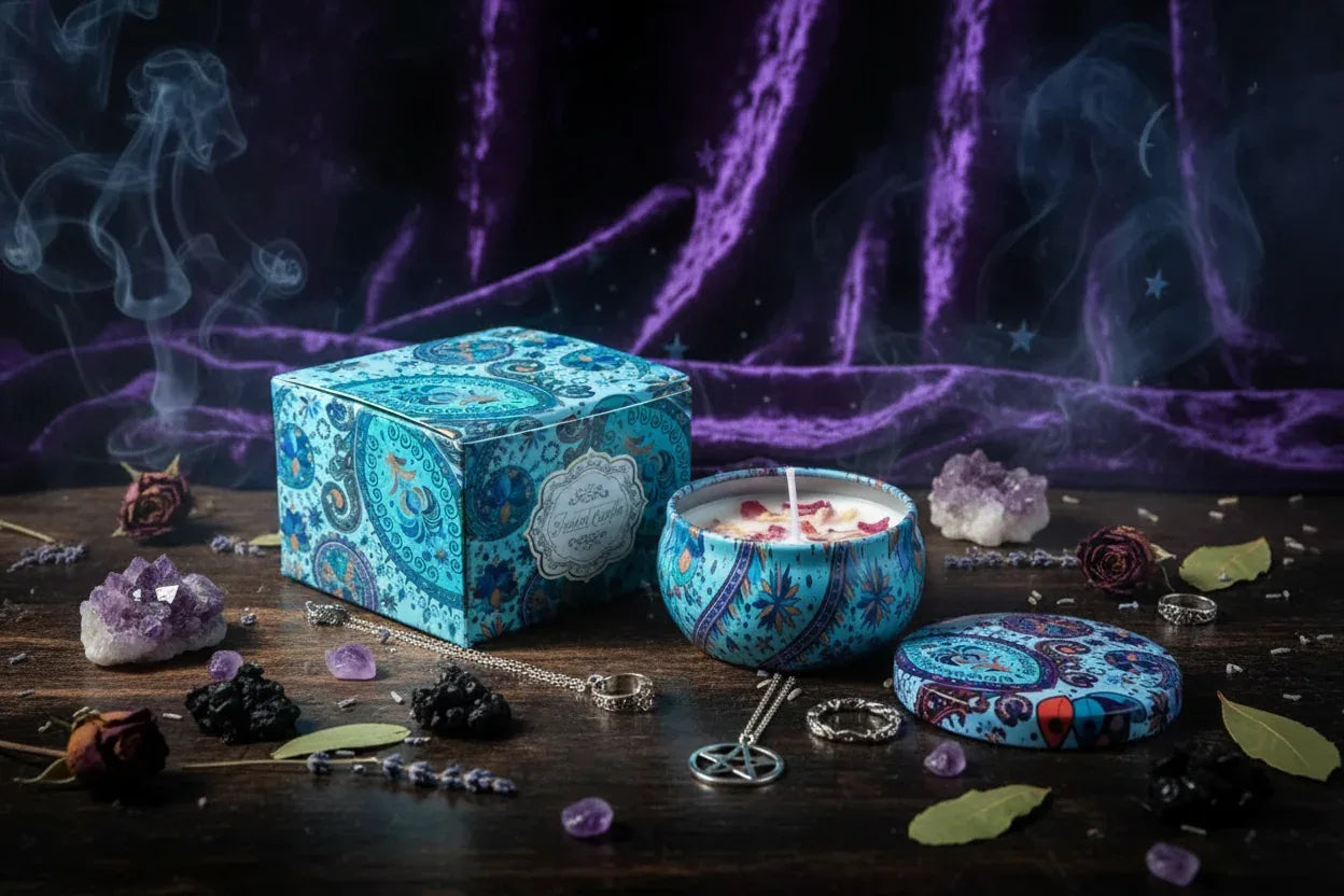 Floral Scented Candle - Sorceress Sanctuary Rose Fragrance / 6 CmX4cm Color Box Packaging-Japanese Persimmon / 6 CmX4cm Color Box Packaging-Jasmine Scent / 6 CmX4cm Color Box Packaging-Mango Fragrant Citrus / 6 CmX4cm Color Box Packaging-Peony Flower Fragrance / 6 CmX4cm Color Box Packaging
