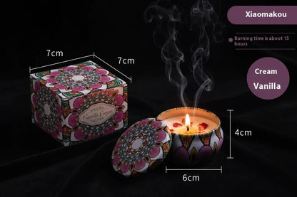 Floral Scented Candle - Sorceress Sanctuary Rose Fragrance / 6 CmX4cm Color Box Packaging-Japanese Persimmon / 6 CmX4cm Color Box Packaging-Jasmine Scent / 6 CmX4cm Color Box Packaging-Mango Fragrant Citrus / 6 CmX4cm Color Box Packaging-Peony Flower Fragrance / 6 CmX4cm Color Box Packaging