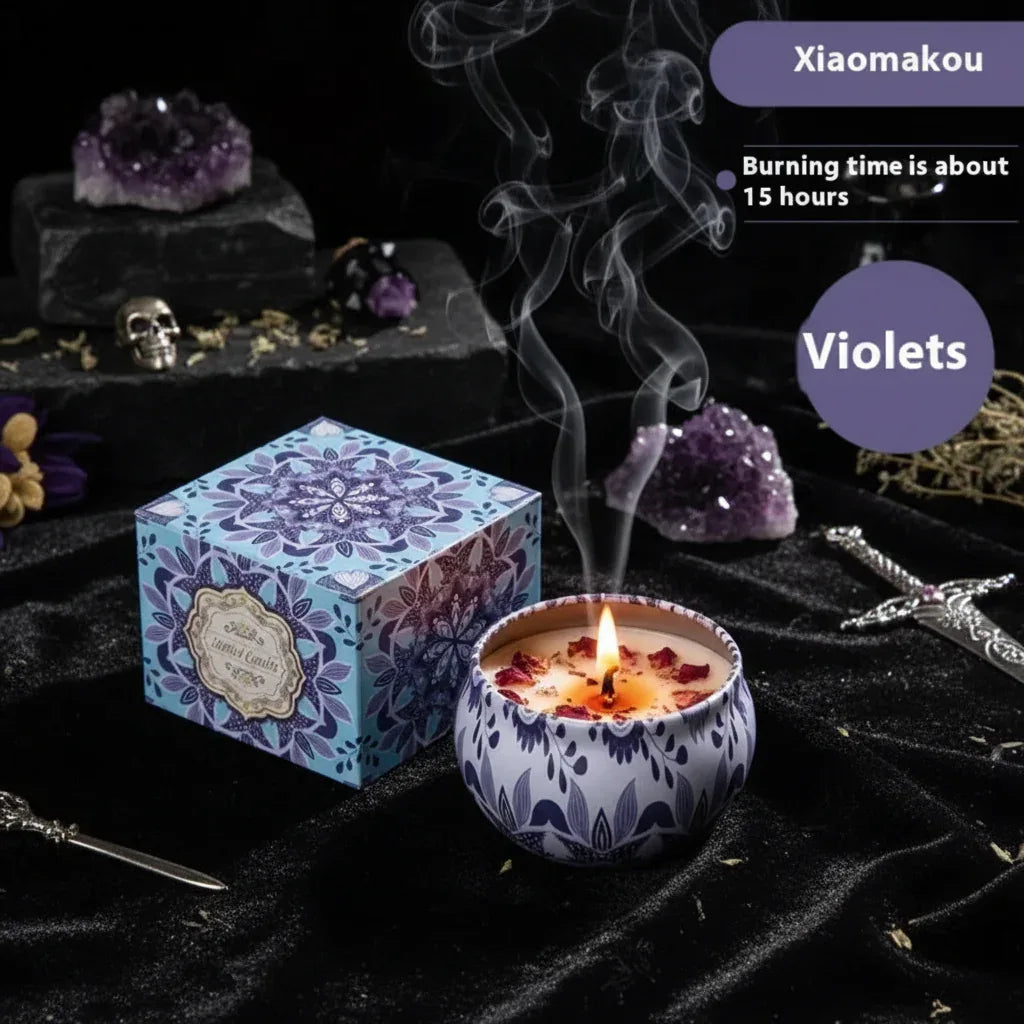 Floral Scented Candle - Sorceress Sanctuary Rose Fragrance / 6 CmX4cm Color Box Packaging-Japanese Persimmon / 6 CmX4cm Color Box Packaging-Jasmine Scent / 6 CmX4cm Color Box Packaging-Mango Fragrant Citrus / 6 CmX4cm Color Box Packaging-Peony Flower Fragrance / 6 CmX4cm Color Box Packaging