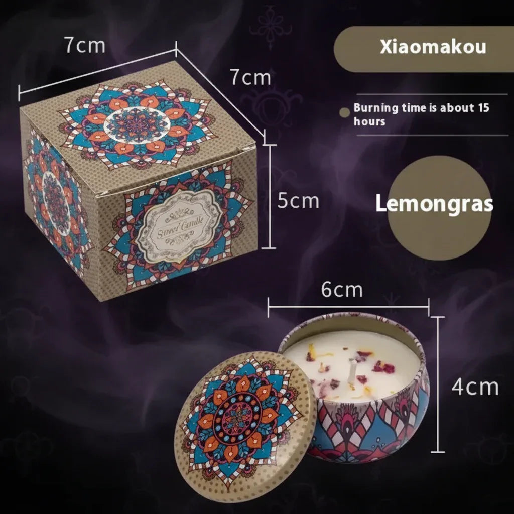 Floral Scented Candle - Sorceress Sanctuary Rose Fragrance / 6 CmX4cm Color Box Packaging-Japanese Persimmon / 6 CmX4cm Color Box Packaging-Jasmine Scent / 6 CmX4cm Color Box Packaging-Mango Fragrant Citrus / 6 CmX4cm Color Box Packaging-Peony Flower Fragrance / 6 CmX4cm Color Box Packaging