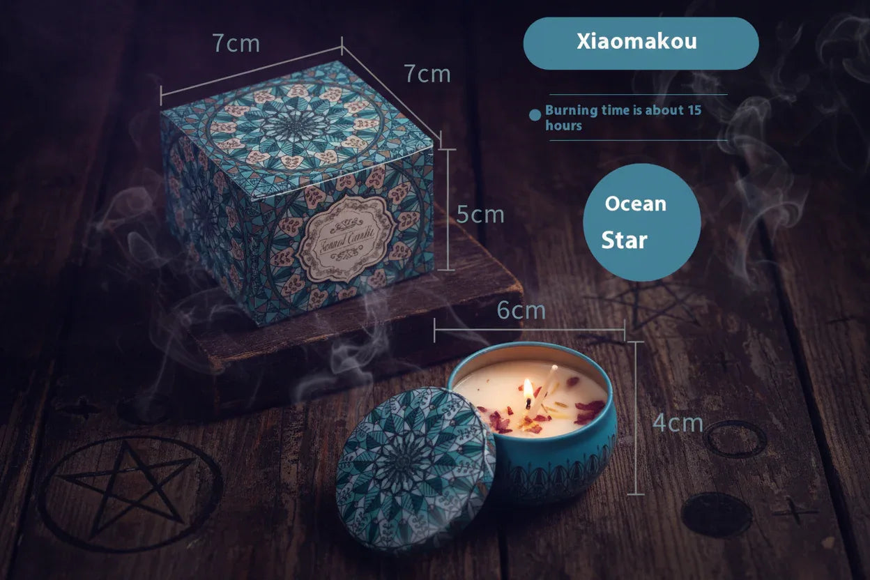 Floral Scented Candle - Sorceress Sanctuary Rose Fragrance / 6 CmX4cm Color Box Packaging-Japanese Persimmon / 6 CmX4cm Color Box Packaging-Jasmine Scent / 6 CmX4cm Color Box Packaging-Mango Fragrant Citrus / 6 CmX4cm Color Box Packaging-Peony Flower Fragrance / 6 CmX4cm Color Box Packaging