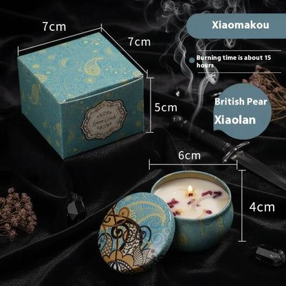 Floral Scented Candle - Sorceress Sanctuary Rose Fragrance / 6 CmX4cm Color Box Packaging-Japanese Persimmon / 6 CmX4cm Color Box Packaging-Jasmine Scent / 6 CmX4cm Color Box Packaging-Mango Fragrant Citrus / 6 CmX4cm Color Box Packaging-Peony Flower Fragrance / 6 CmX4cm Color Box Packaging