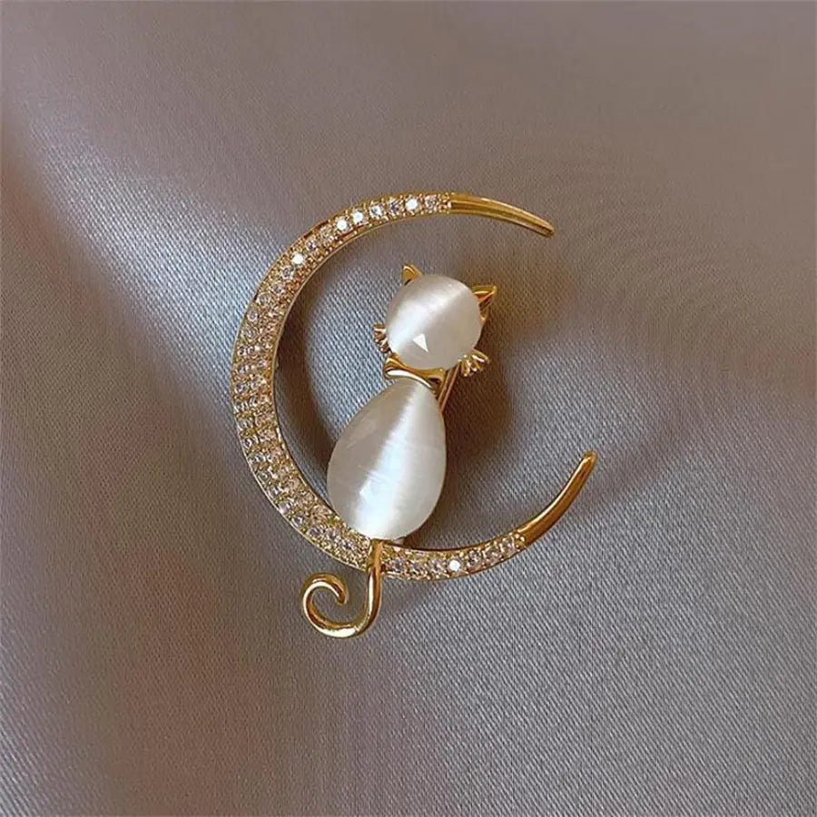 Moon Cat Brooch Sorceress Sanctuary
