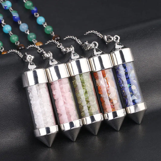 Chakra Wishing Bottle Pendulum