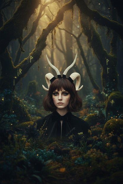 Realistic Sheep Horn Headband for Halloween Party Sorceress Sanctuary