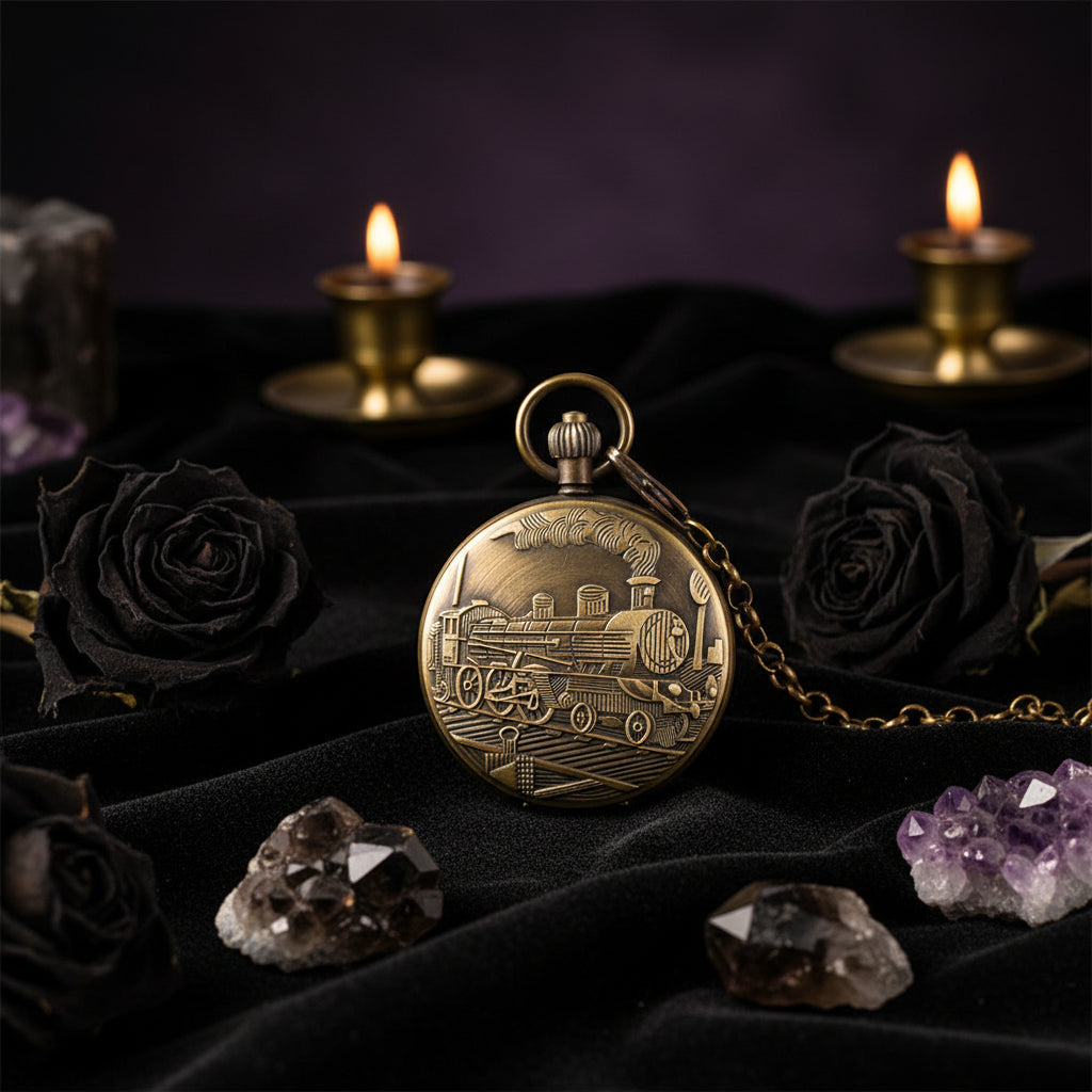 Large Copper Pocket Watch with Tourbillon & Moon Phase Sorceress Sanctuary