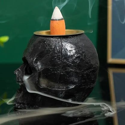 Antique Tears Skull Candle Holder