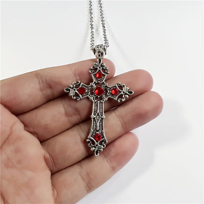 Alloy Christian Gothic Cross Necklace for Men and Women