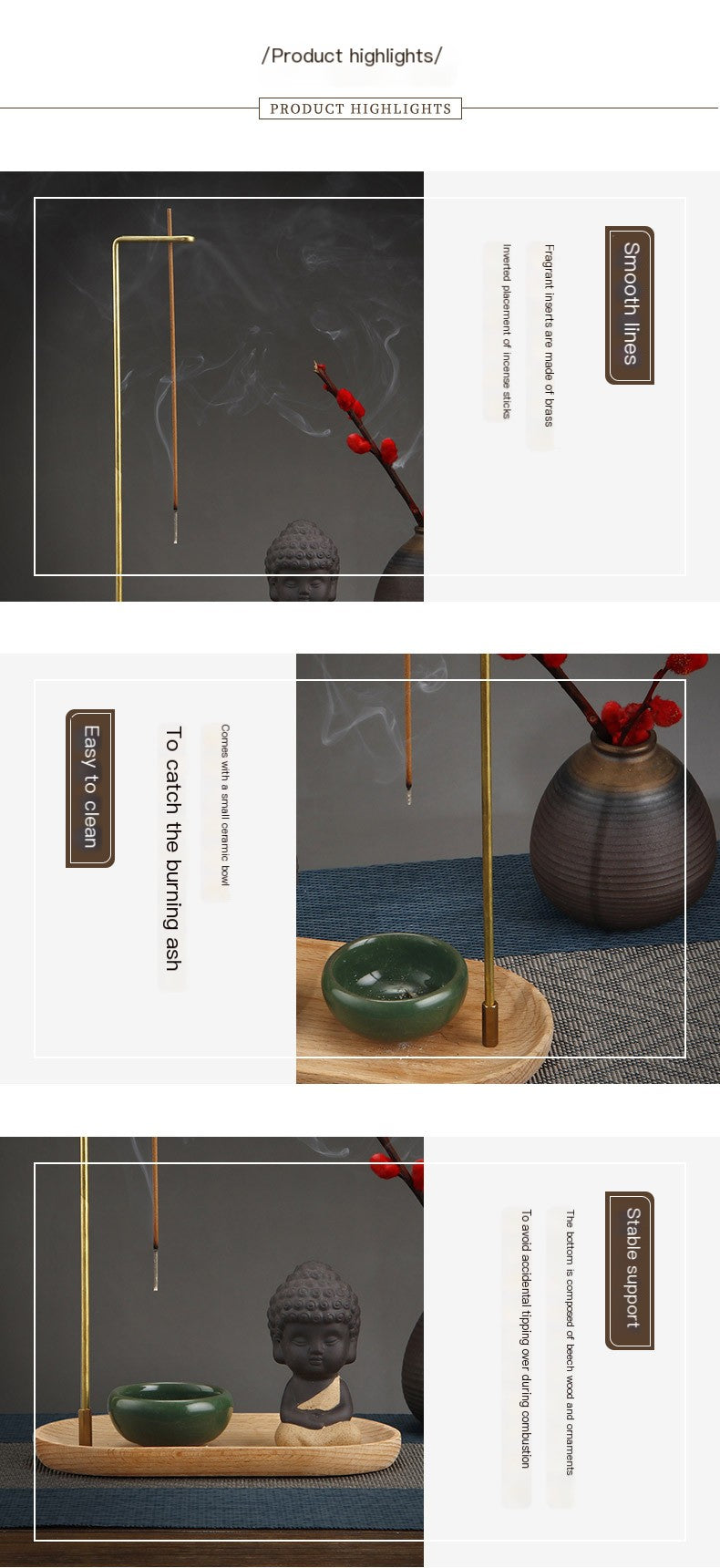 Ceramic Incense Burner Set | Zen Aesthetic 3 Pc Sorceress Sanctuary