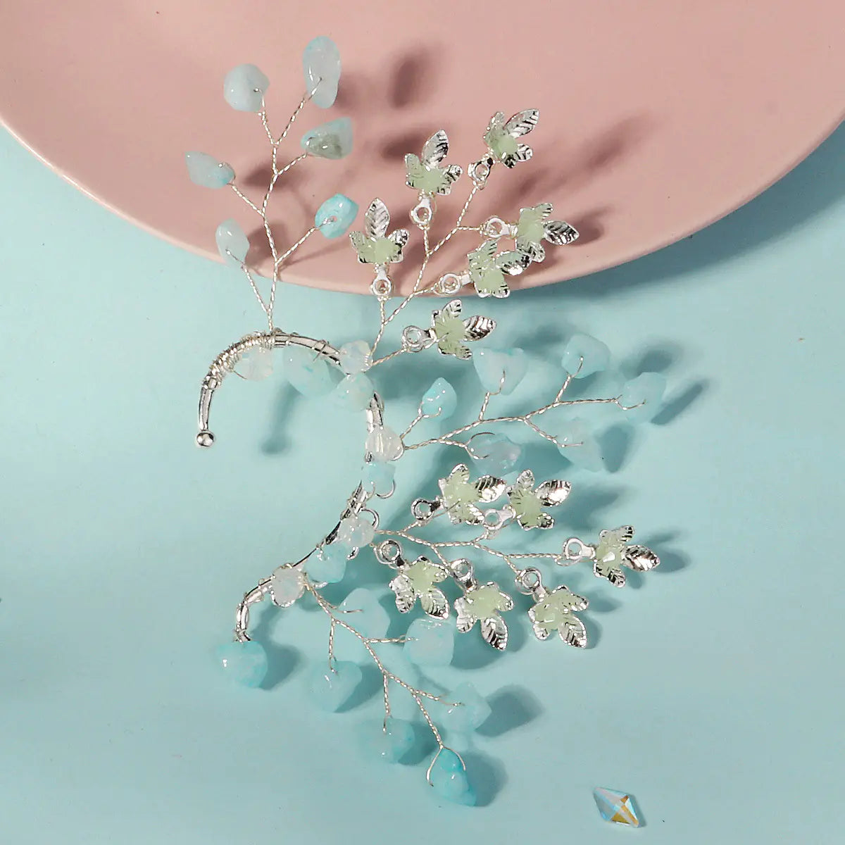 Elegant Fairy Ear Cuffs with Natural Crystal Accents Sorceress Sanctuary