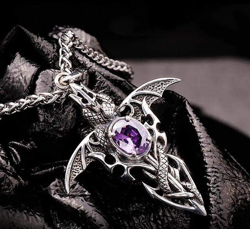Demon Sword Amethyst Necklace