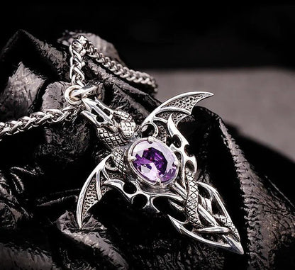 Demon Sword Amethyst Necklace