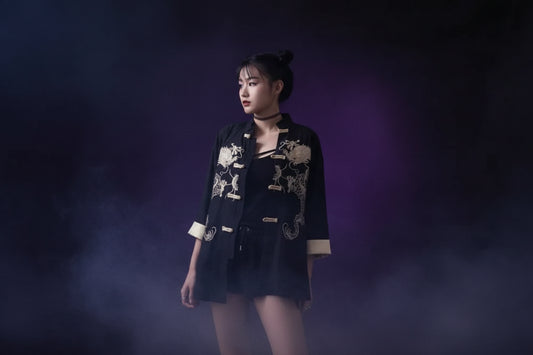 Embroidered Double Dragon Vintage Loose Jacket Sorceress Sanctuary