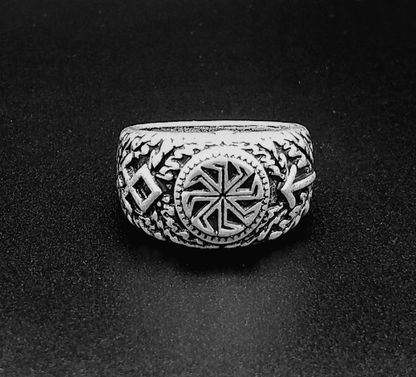 Antique Silver Ring with Viking Runes