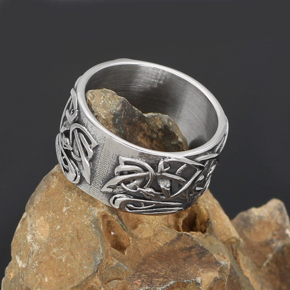 Nordic Wolf Celtic Ring