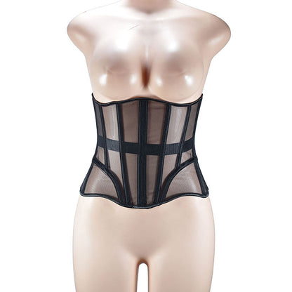 Summer Breathable Mesh Waist Corset with Steel Bones