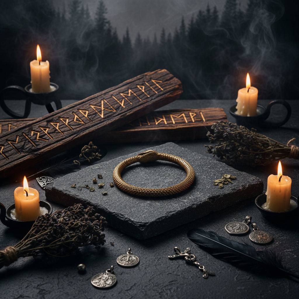 Brass Snake Key Ring - Retro Car Hanging Accessory Sorceress Sanctuary