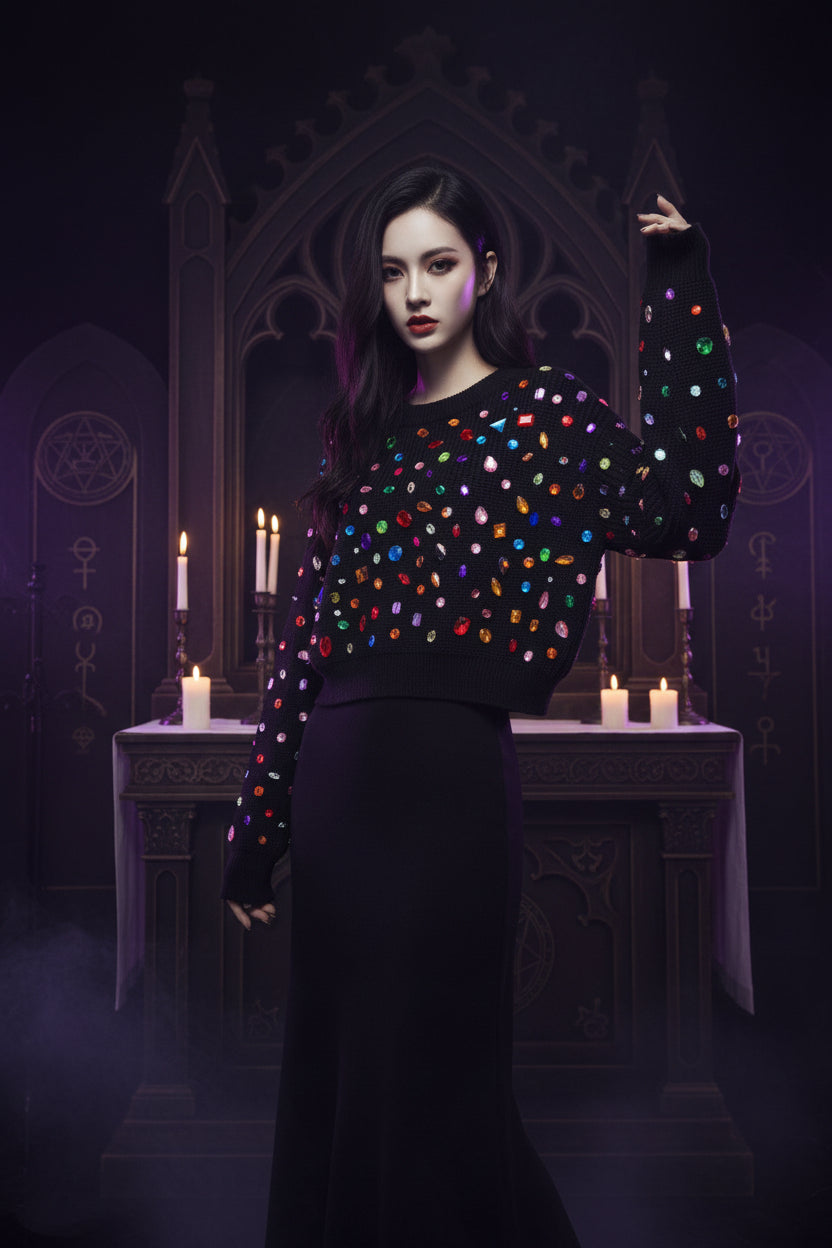 French Diamond Sweater for Women - Autumn & Winter Sorceress Sanctuary