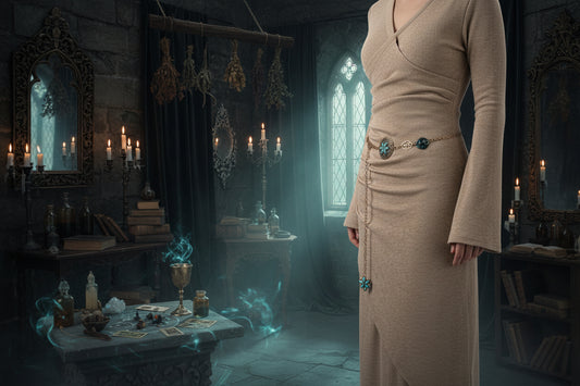 Metal Waist Chain with Turquoise Floral Decoration Sorceress Sanctuary